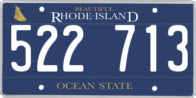 RI license plate 522713