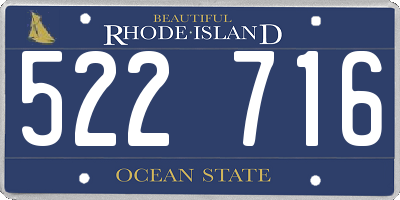 RI license plate 522716