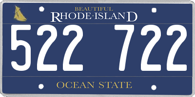 RI license plate 522722