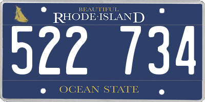 RI license plate 522734