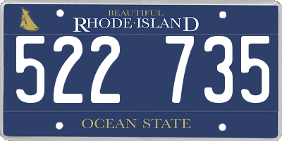 RI license plate 522735
