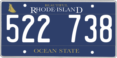 RI license plate 522738