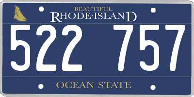 RI license plate 522757