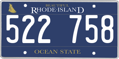 RI license plate 522758