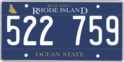 RI license plate 522759