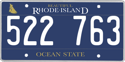 RI license plate 522763