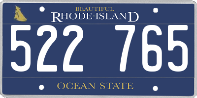RI license plate 522765