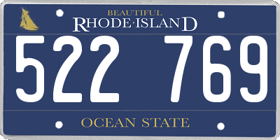 RI license plate 522769