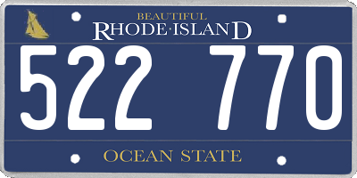 RI license plate 522770