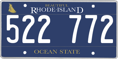 RI license plate 522772