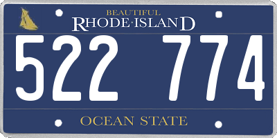 RI license plate 522774