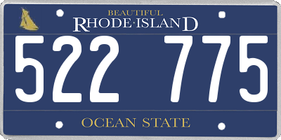 RI license plate 522775