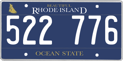 RI license plate 522776