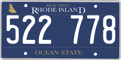 RI license plate 522778