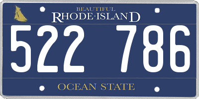 RI license plate 522786