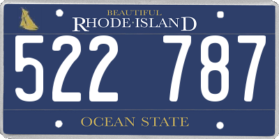 RI license plate 522787