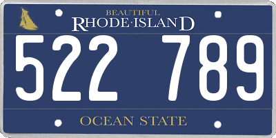 RI license plate 522789