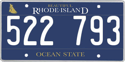 RI license plate 522793