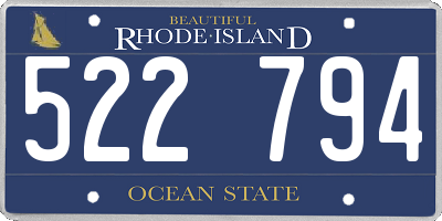 RI license plate 522794