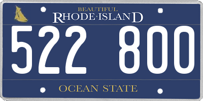 RI license plate 522800