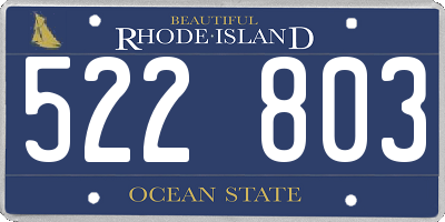 RI license plate 522803