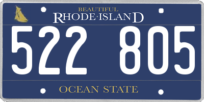 RI license plate 522805