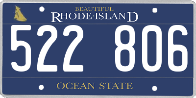 RI license plate 522806