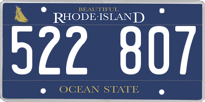 RI license plate 522807