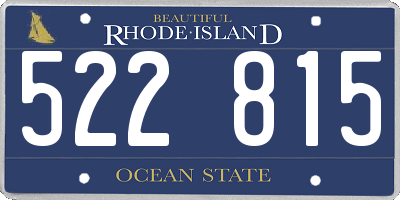 RI license plate 522815