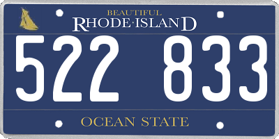 RI license plate 522833