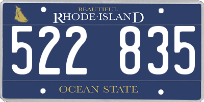 RI license plate 522835