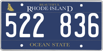 RI license plate 522836