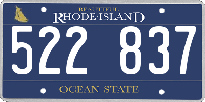 RI license plate 522837