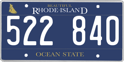 RI license plate 522840