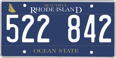 RI license plate 522842