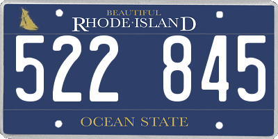 RI license plate 522845