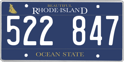 RI license plate 522847