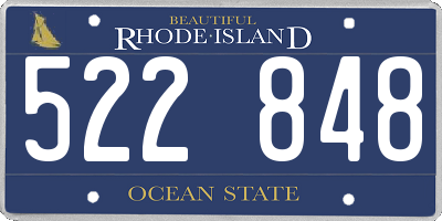 RI license plate 522848