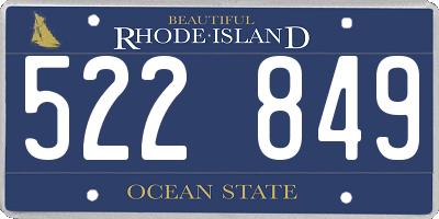 RI license plate 522849