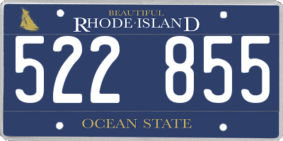 RI license plate 522855