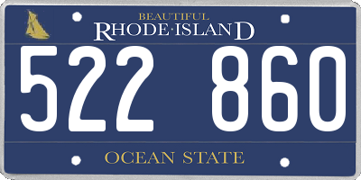 RI license plate 522860