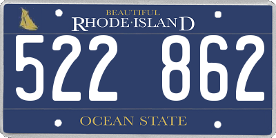 RI license plate 522862