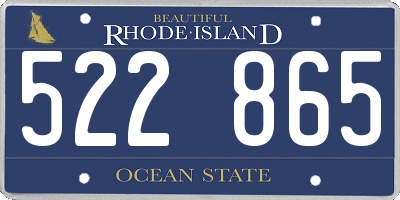 RI license plate 522865