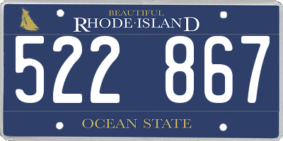 RI license plate 522867