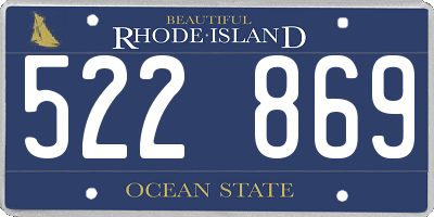 RI license plate 522869