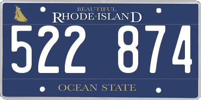 RI license plate 522874