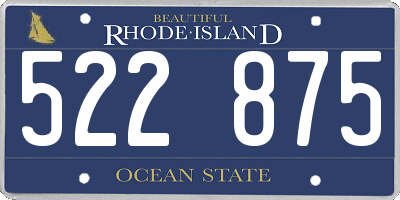RI license plate 522875