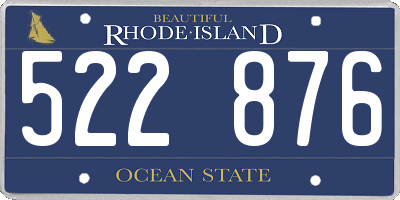 RI license plate 522876