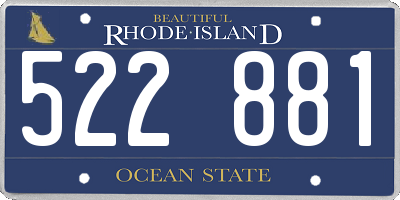 RI license plate 522881