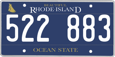 RI license plate 522883